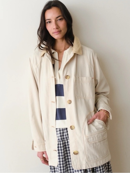 Marine Layer Jackets & Blazers - Marine Layer Finley Barn Jacket Size XS Cream Chore Coat Utility Pockets Outdoor